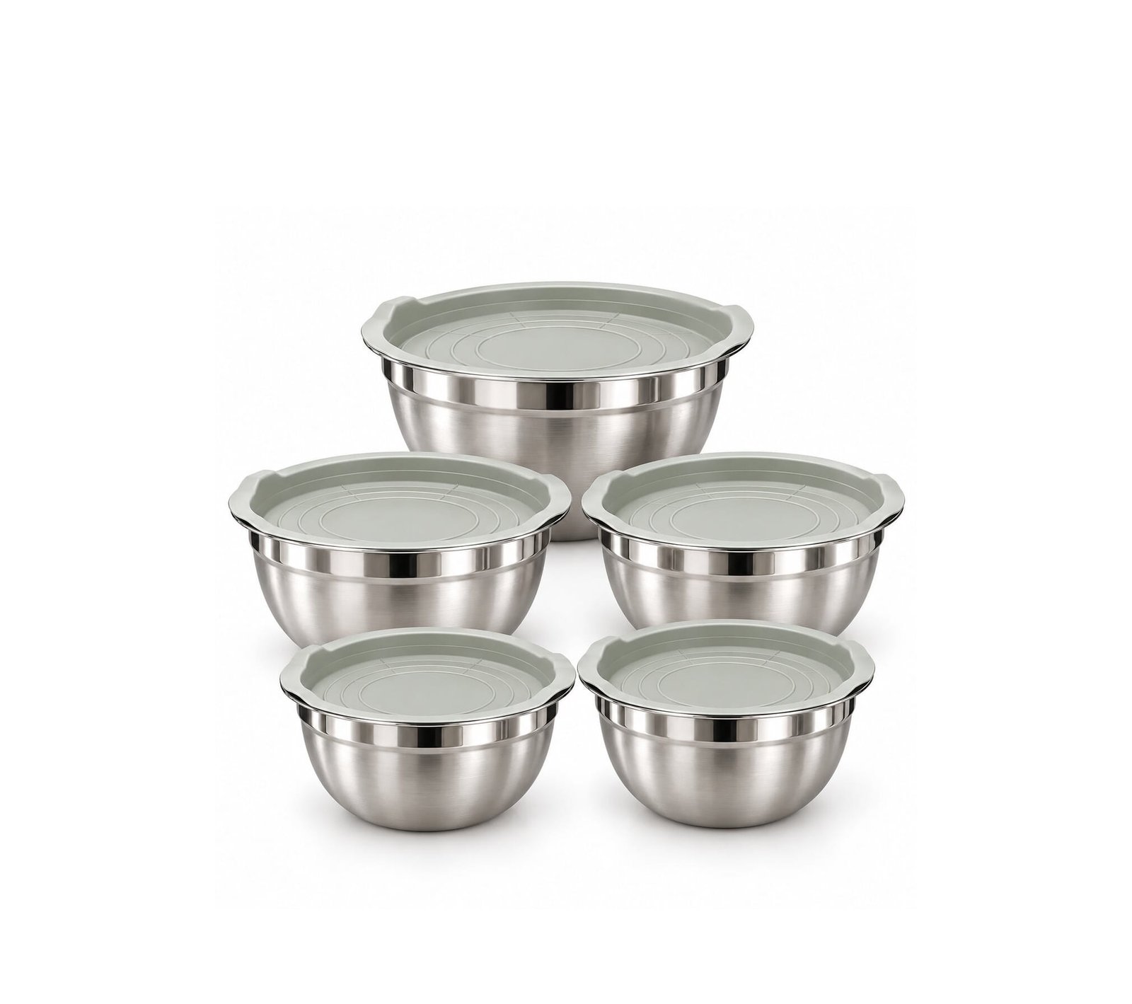 STAINLESS STEEL MIXING BOWL SET 5 PCS WITH LIDS