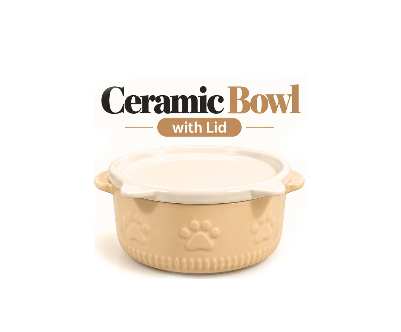 CERAMIC SERVING BOWL WITH LID 14CM