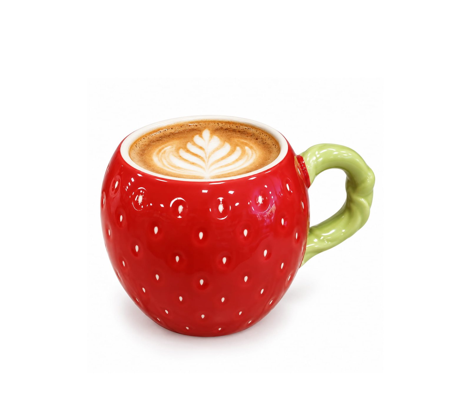 STRAWBERRY CERAMIC COFFEE MUG WITH HANDLE