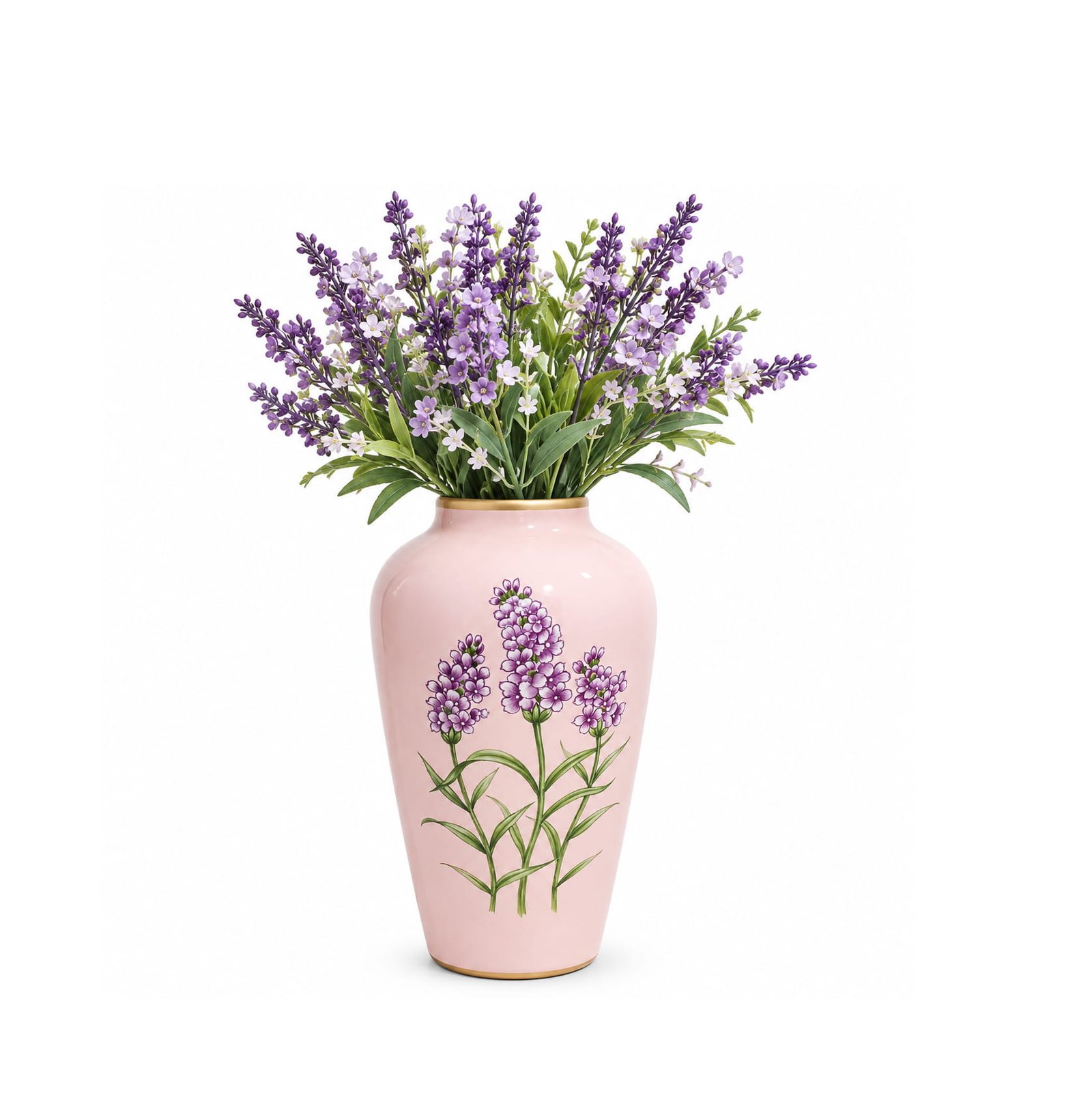 PINK CERAMIC LAVENDER FLOWER VASE 26 CM