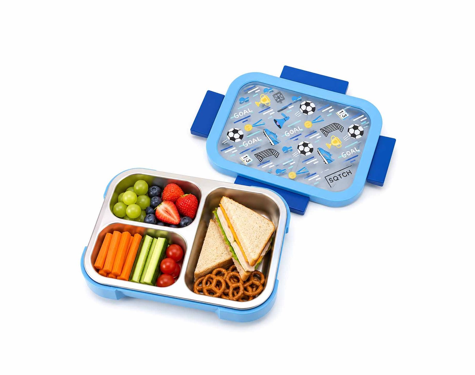 STAINLESS STEEL FOOTBALL LUNCH BOX 970ML