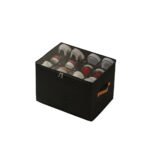 SHOE ORGANIZER FOR CLOSET, FOLDABLE SHOE STORAGE ORGANIZER WITH CLEAR COVER, STACKABLE FABRIC CLOSET SHOE ORGANIZER STORAGE BOX FITS 12 PAIRS