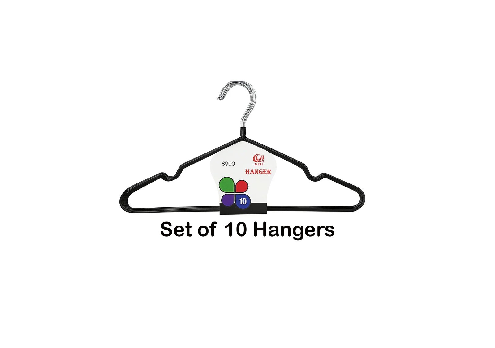 CLOSET CLOTH METAL HANGERS – NON-SLIP DIP-COATED HANGERS 10-PACK