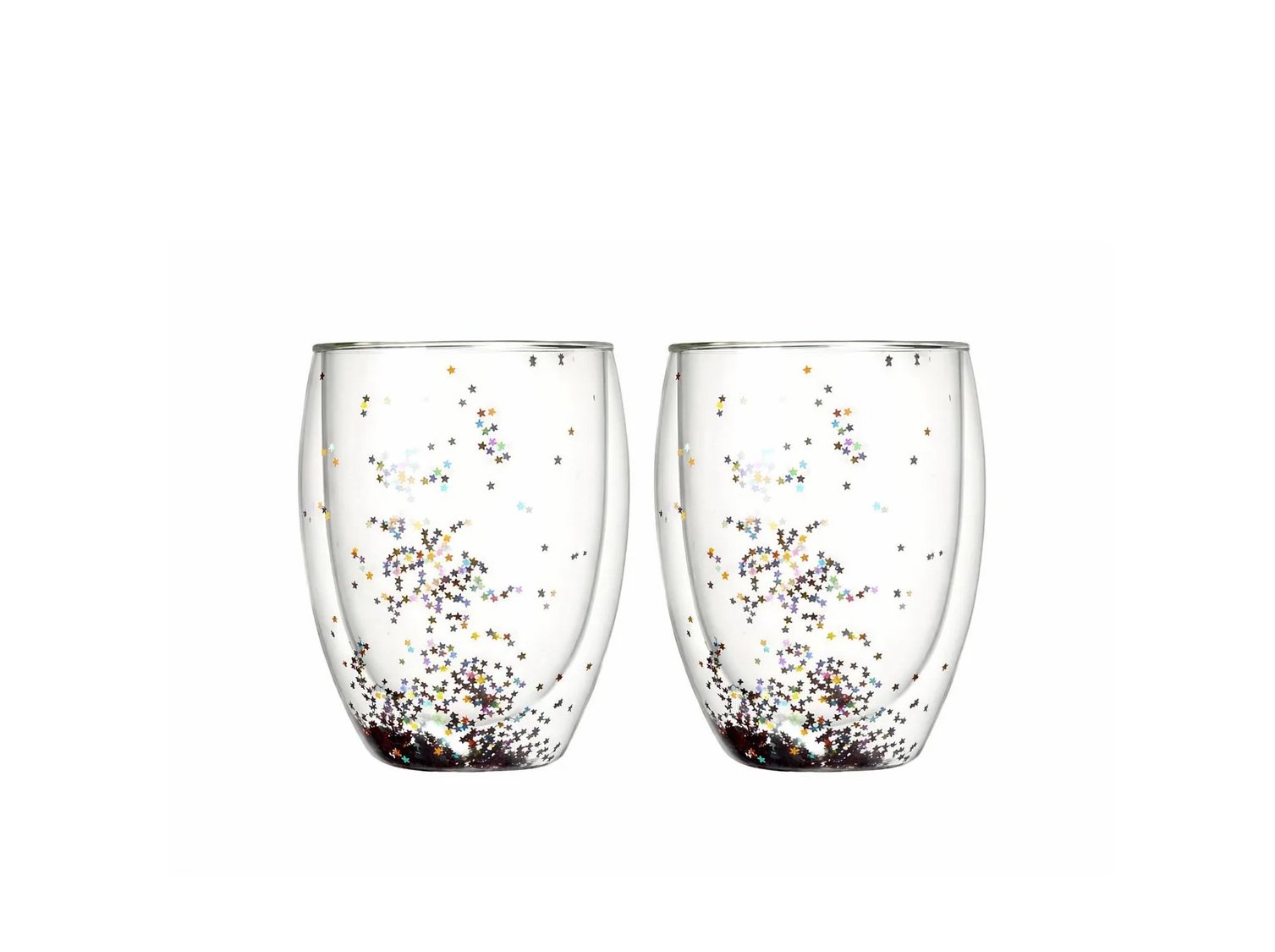 SET OF 2 DOUBLE WALL JUICE COFFEE CUPS GLASS – 350 ML