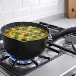 18cm aluminum non-stick coated saucepan casserole with ergonomic heat-resistant handle and spiral bottom base for even cooking