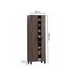 Wood Shoe Cabinet with 2 Doors and Plastic Legs – 7-tiers tall closet