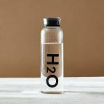 H2O DECORATED GLASS WATER BOTTLE 500 ML – LEAK PROOF DRINKING BOTTLE - Black