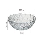 Clear diamond cut glass fruit bowl for serving salads, snacks and desserts