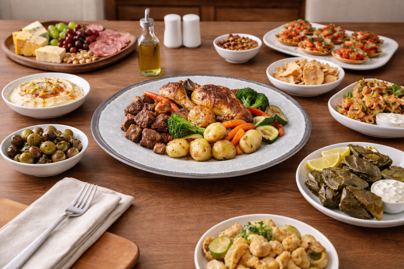 Melamine large dinner serving plate 27.5 cm round platter food safe lightweight unbreakable for home and outdoor dining from Homedash Lebanon