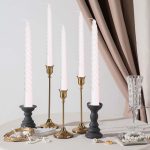 Set of 4 silver spiral taper candles with long burn smokeless design for dinner table, wedding decoration and home décor