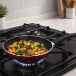 Nouval 18cm Non-Stick Fry Pan red on Stove – Homedash Lebanon