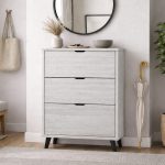 Flip Drawers Walnut Shoe Cabinet with Hidden Storage