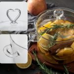 Clear Glass Cooking Pot with Heart Shape Lid Transparent Casserole