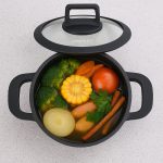 Black Dosthoff 9.2 L Quantum Ceramic casserole with tempered glass lid and silicone handles, featuring German Greblon Q-Line coating
