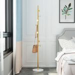 Metal Coat Rack 8 Hooks Free Standing Black Entryway Stand