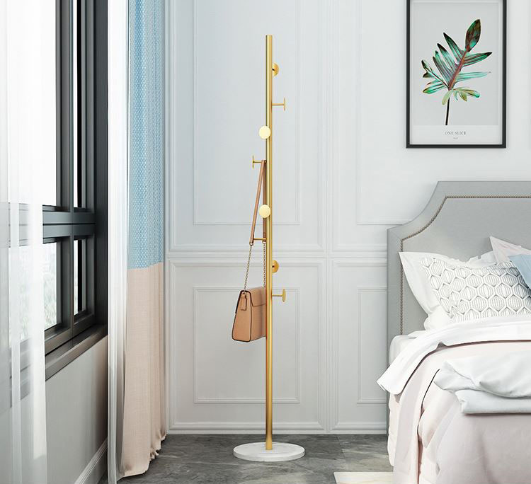 Metal Coat Rack 8 Hooks Free Standing Black Entryway Stand