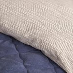 Single Odel blue velvet bedding set with quilted duvet cover, flat sheet and pillowcase displayed on white background from Homedash Lebanon