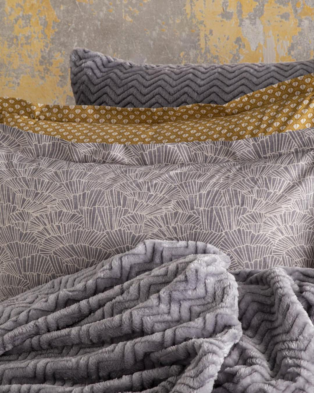 grey bedspread duvet cover set with cotton sheets and pillowcases for double bed from Homedash Lebanon