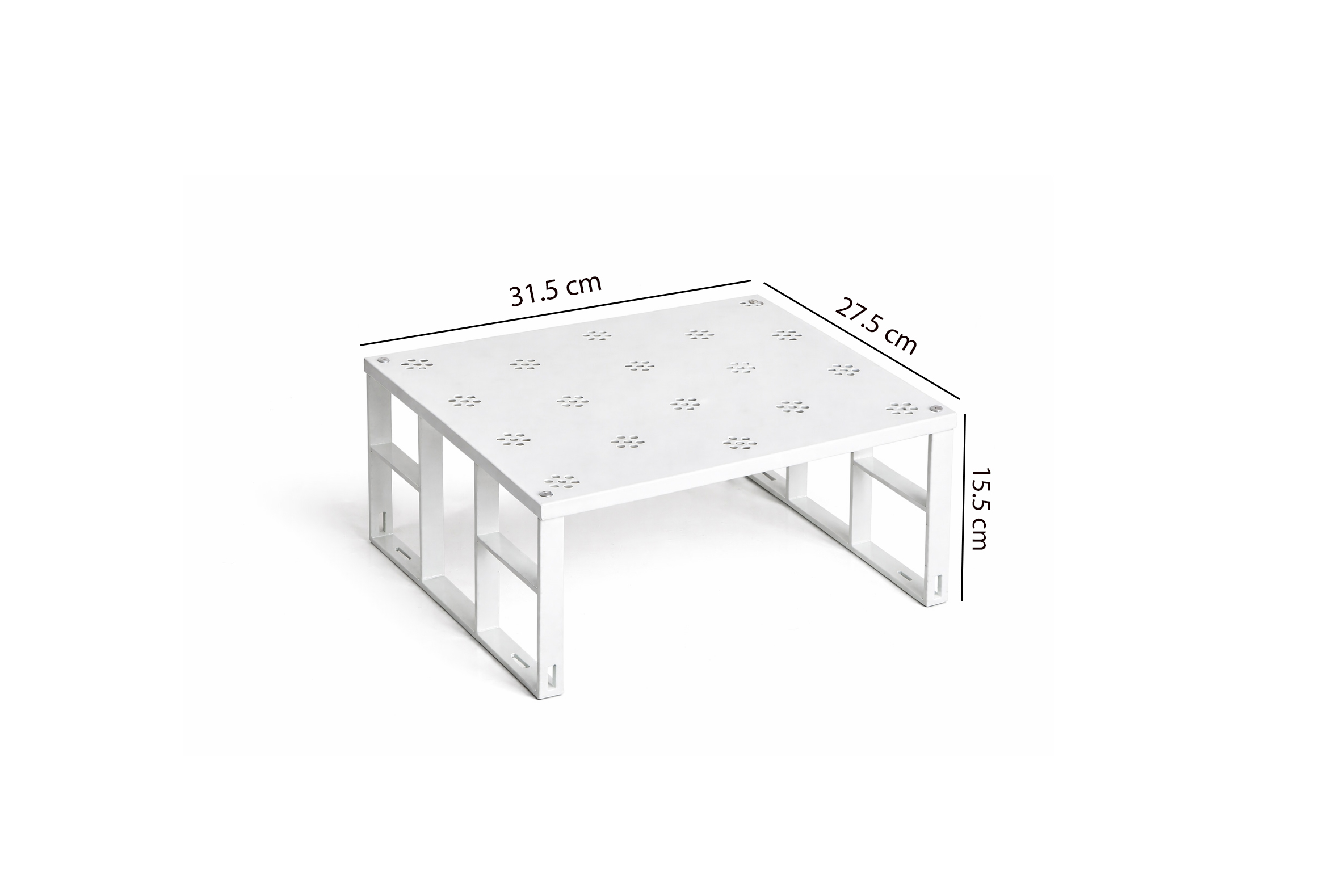 Metallic Cabinet Organizer White Counter Shelf Storage Rack