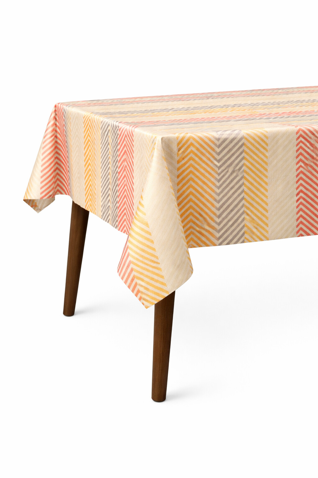Square PVC-Free Striped Tablecloth 150x150 cm Waterproof Table Cover