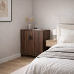 Wood Shoe Cabinet with 2 Doors and Plastic Legs – Modern Storage