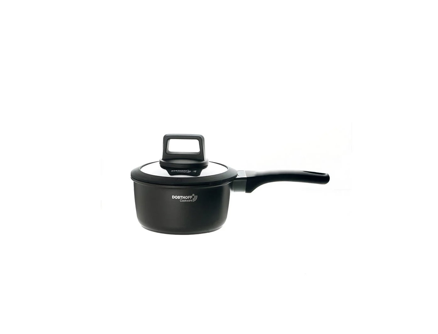 SAUCEPAN 1.3L DOSTHOFF NON STICK CERAMIC 16CM WITH GLASS LID & LONG HANDLE – INDUCTION COMPATIBLE