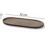 Medium rectangular melamine serving tray for snacks and meals with modern wavy edges on white background