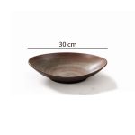 oval serving platter 30 cm with cooked rice placed on a modern dining table, lightweight unbreakable dinner plate from Homedash Lebanon