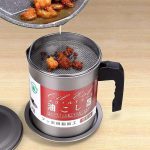 1.7L Stainless Steel Grease Keeper with Fine Mesh Strainer and Lid
