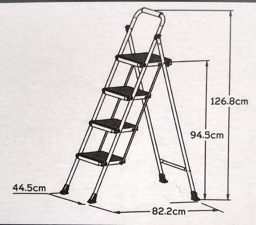 Foldable heavy-duty 4 step stool with steel frame and anti-slip feet for home use from Homedash Lebanon