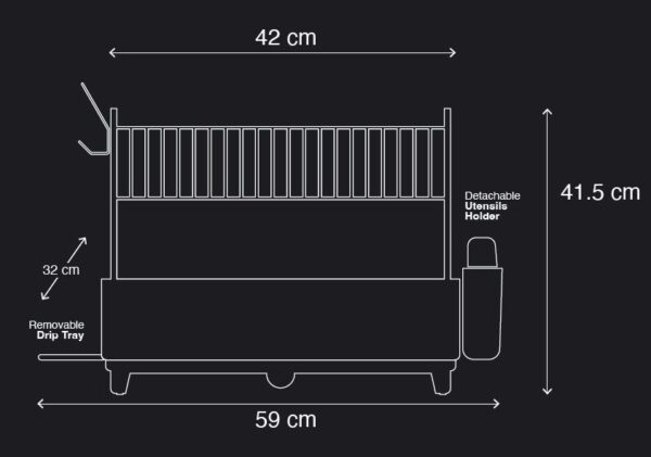 Dorsch Stainless Steel 2-Tier Dish Rack Rust Proof 42x32x42 cm