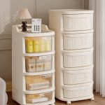 4 Drawers Rolling Utility Cart Plastic Storage Trolley with Wheels Homedash