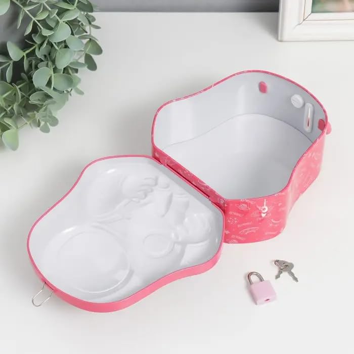 Astronaut piggy bank for kids with lock and keys metal money saving box with handle on white background from Homedash Lebanon