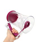 Transparent 900ml batter dispenser with measuring labels and quick release handle for pancakes and cupcakes