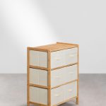 bamboo drawer storage unit with pull out fabric bins compact organizer for bedroom closet and office from Homedash Lebanon