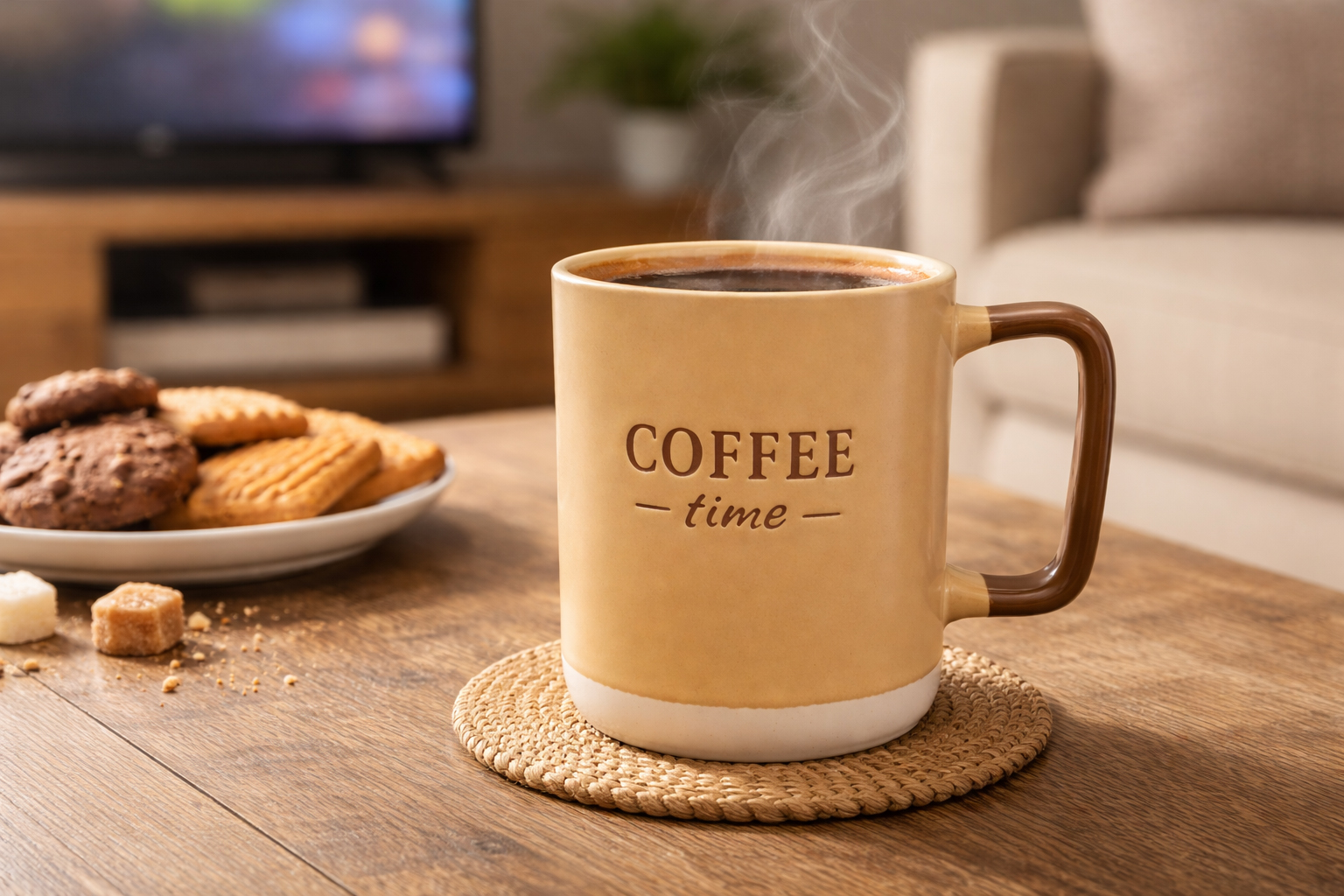 Ceramic Coffee Mug with Handle – Nescafe Cup Homedash