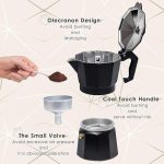 Espresso Maker with stay-cool handle and drip-free spout for rich Italian espresso