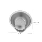 27cm stainless steel rice basin strainer for washing rice, vegetables and draining noodles