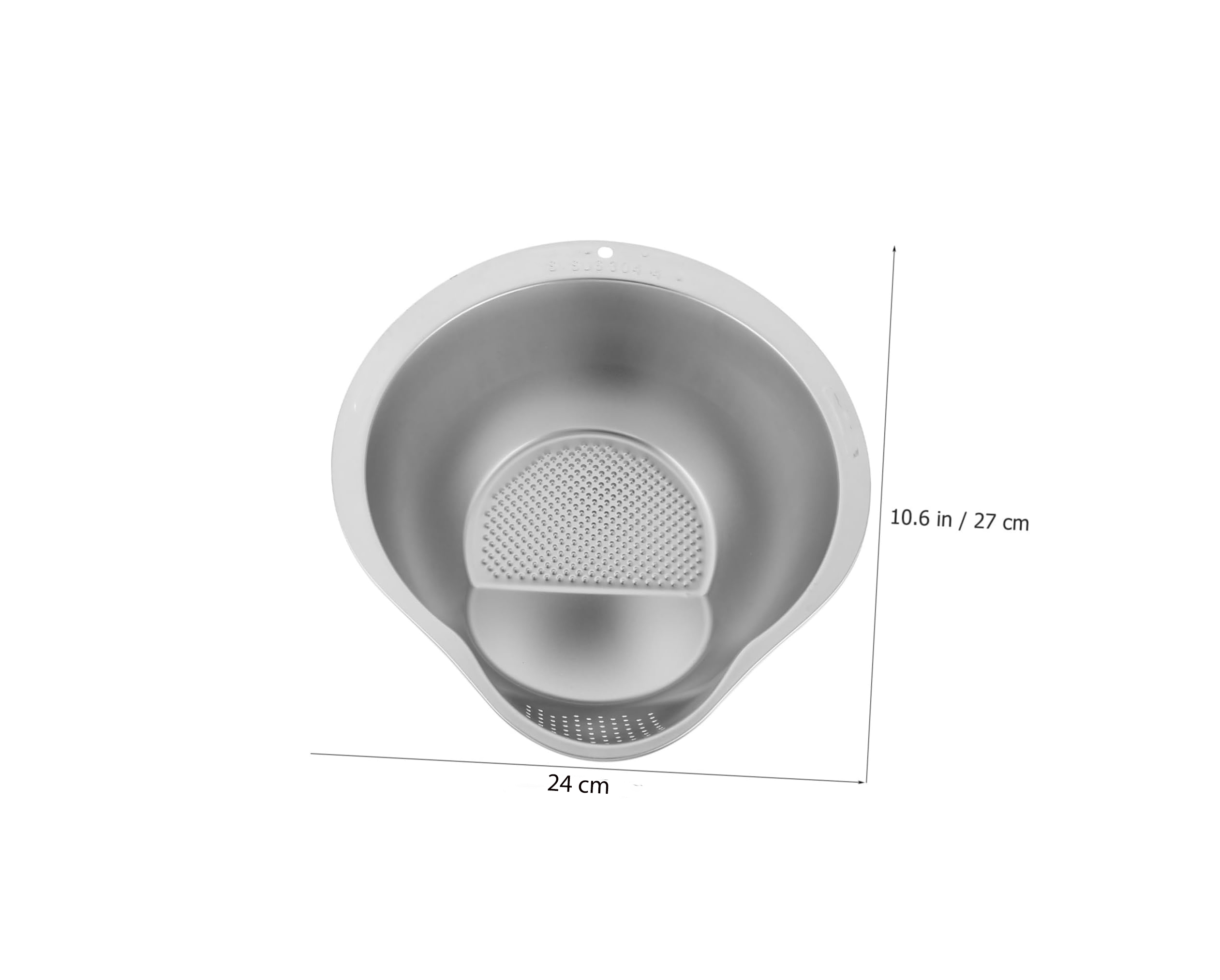 27cm stainless steel rice basin strainer for washing rice, vegetables and draining noodles