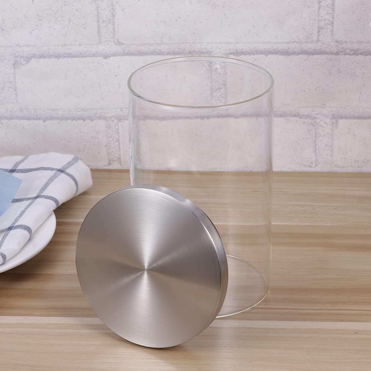 Glass Sealed Canister with Stainless Steel Lid – Glass Sealed Airtight Storage Jar