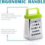 Mini Stainless Steel 4-Sided Cheese Grater with Ergonomic Handle
