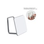 adhesive sponge holder installed on kitchen sink wall for sponge and brush storage