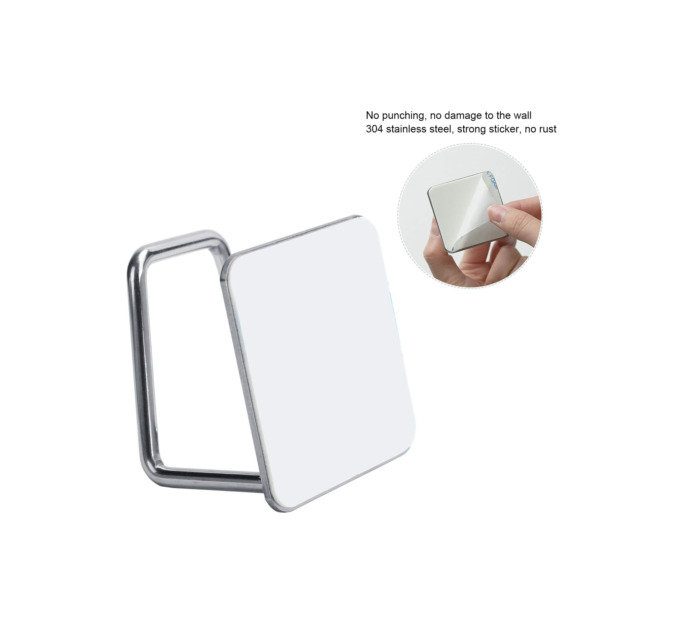 adhesive sponge holder installed on kitchen sink wall for sponge and brush storage