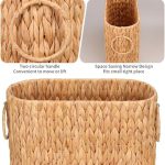 STRAW WOVEN BASKET STORAGE BASKET WITH HANDLES -
