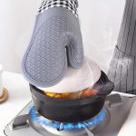 Silicone and cotton heat resistant kitchen oven glove with waterproof non-slip grip for baking and BBQ – Homedash Lebanon