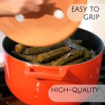 Leaf Roll Lid Natural Earthenware Grill Press 25cm