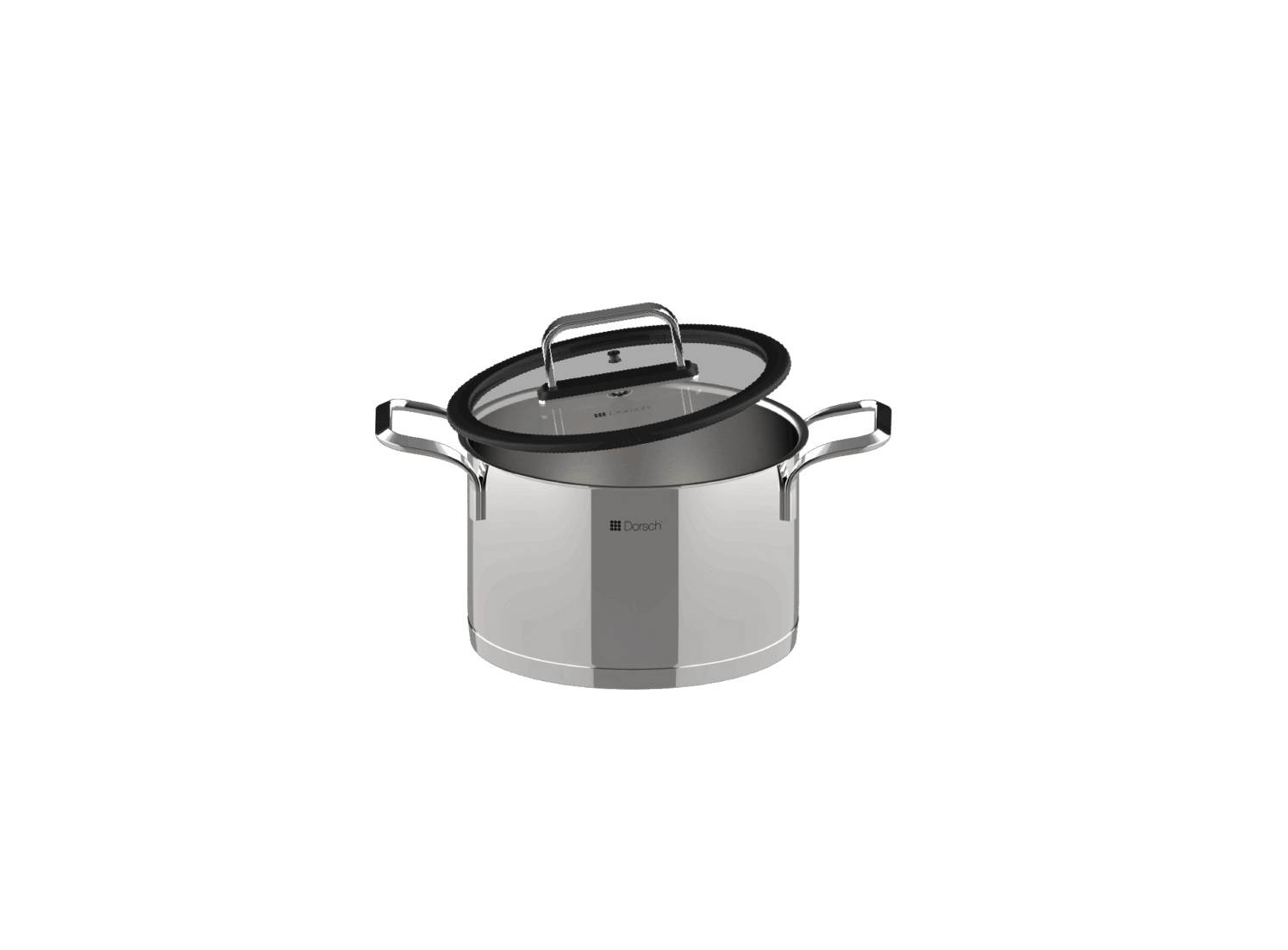 Dorsch 30cm Stainless Steel Pot 14.79L with Glass Lid for Kitchen Cooking