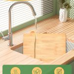 Set of 4 Bamboo Cutting Boards with Black Metal Stand