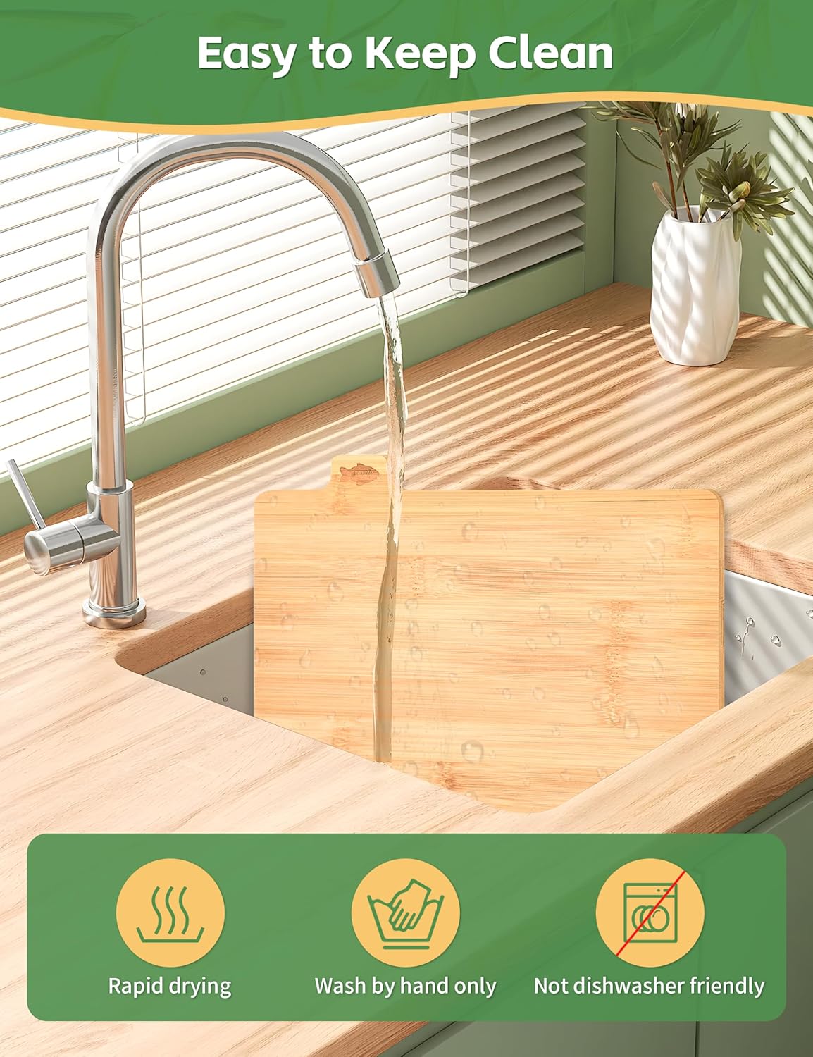 Set of 4 Bamboo Cutting Boards with Black Metal Stand