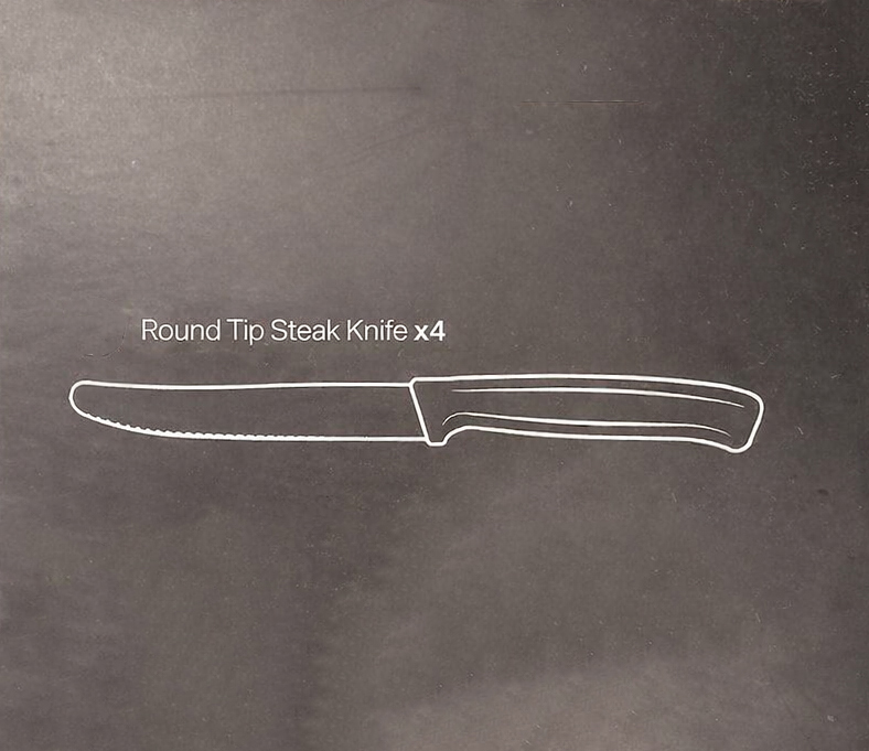 steak knives set of 4 with stainless steel serrated blades and ergonomic antibacterial handles